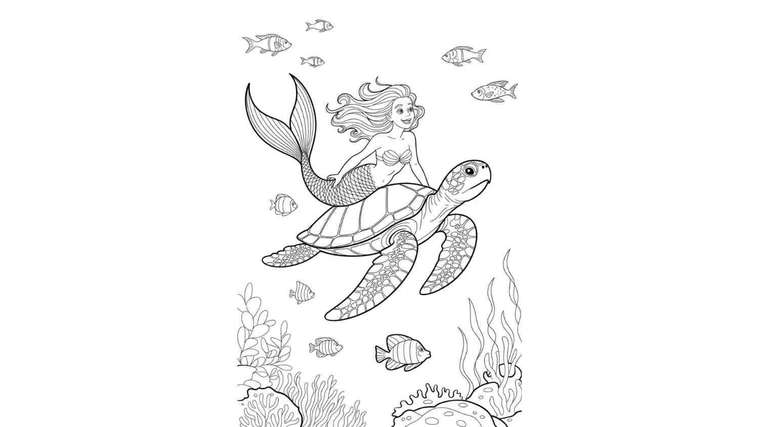 Mermaid Riding a Sea Turtle