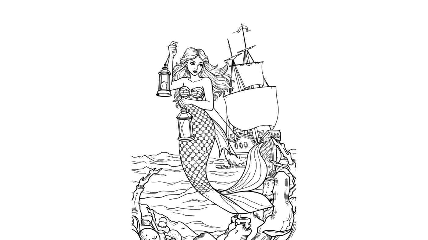 Mermaid with a Shipwreck Lantern