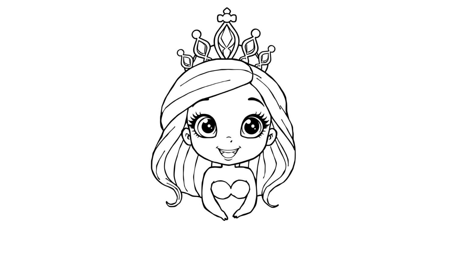 Mermaid with Big Eyes and a Crown