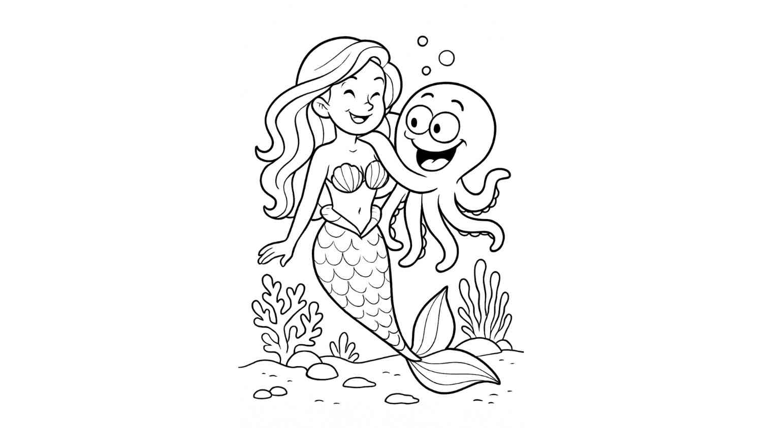 Mermaid with Octopus Arms Around Her