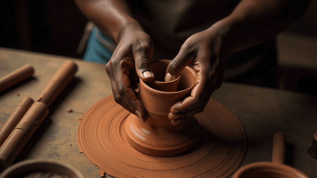 pinching clay technique
