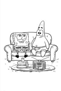 SpongeBob and Patrick Watching TV