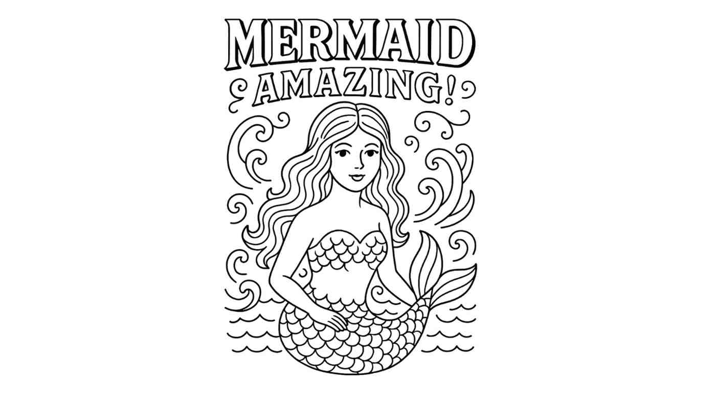 Retro Carnival Poster Mermaid
