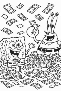 SpongeBob and Mr. Krabs Counting Money
