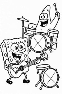 SpongeBob and Patrick Playing Music