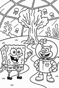 SpongeBob and Sandy Tree Dome Scene