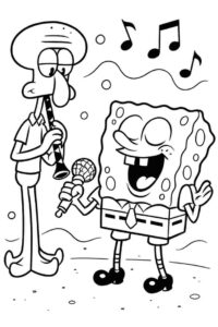 SpongeBob and Squidward Playing Music