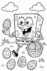 SpongeBob on an Easter Egg Hunt
