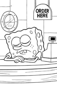 SpongeBob Sleeping at Work