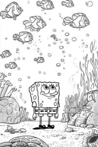 SpongeBob Watching Fish Swim By