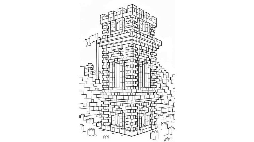 Stone Castle with Towers