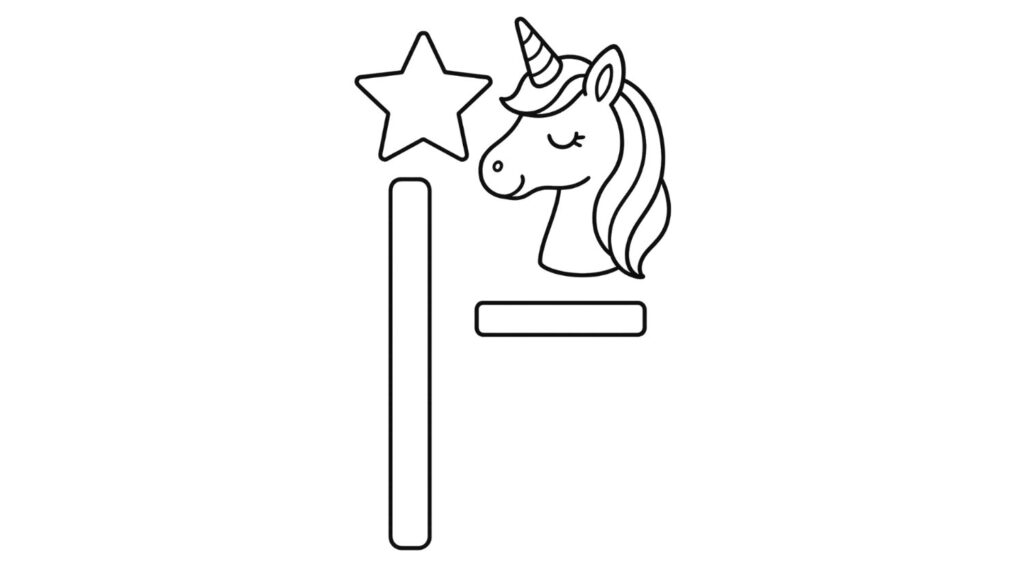 Unicorn and Star Wand Template